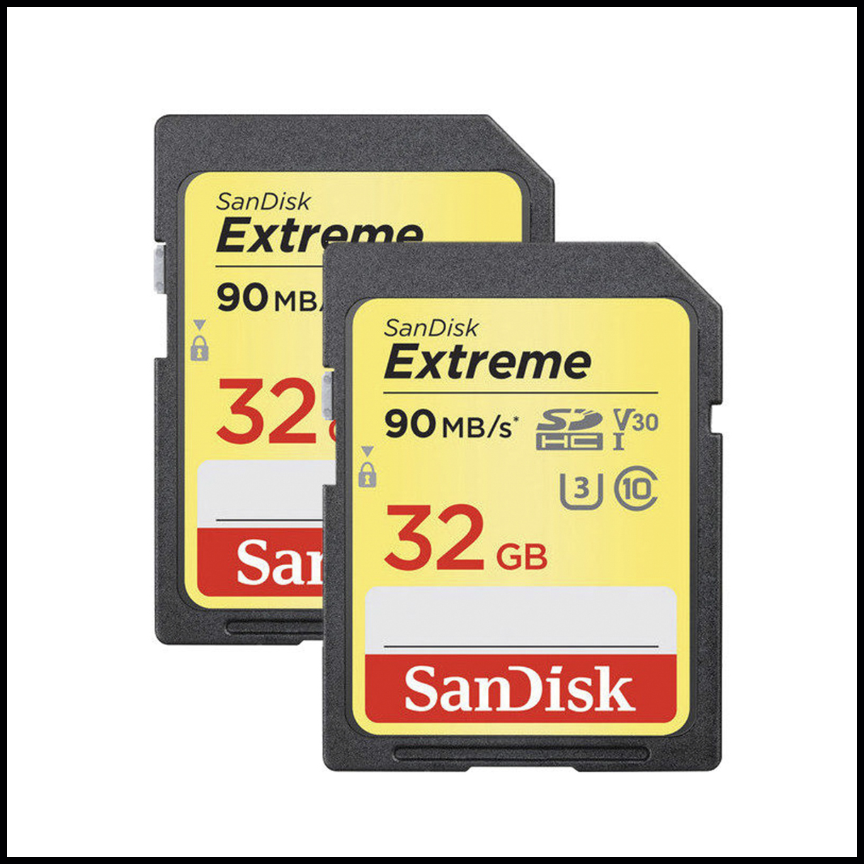 SanDisk 32GB SDHC Extreme UHS-I U3 90MB/s V30 geheugenkaart - 2 stuks